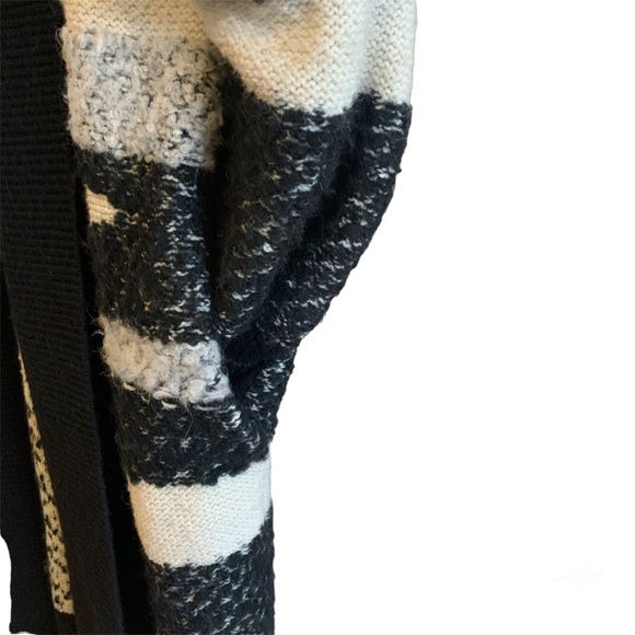 Banana Republic Landscape Long Black Grey Cream Open Front Cardigan Size Medium - Picture 7 of 15